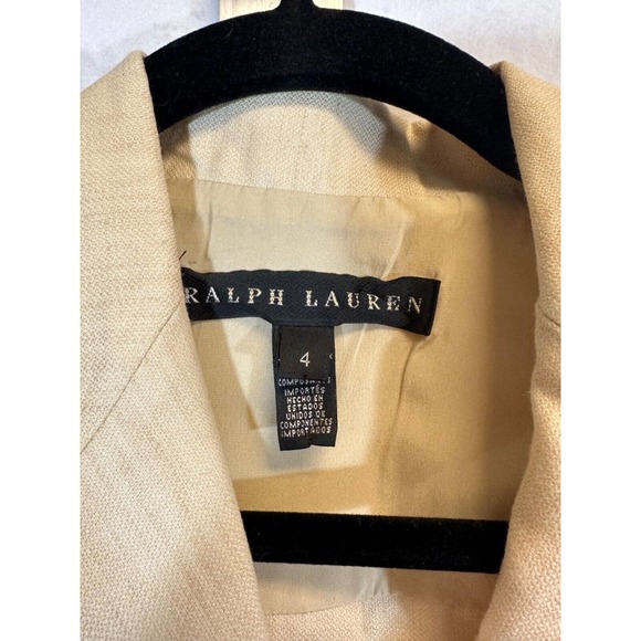 Ralph Lauren Black Label 4 Linen Wool Double Breasted Sport Jacket Cream E4 - Picture 2 of 6